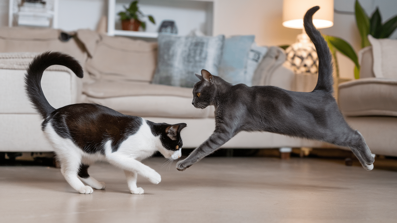 Cats Playing with Each Other