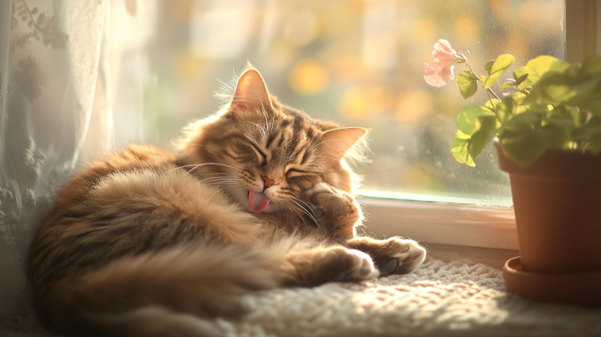 why do cats groom themselves