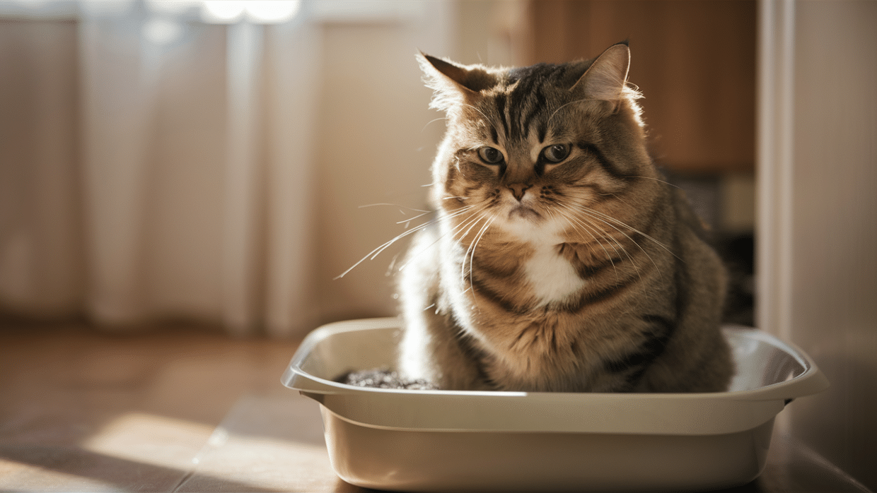 cat can't poop