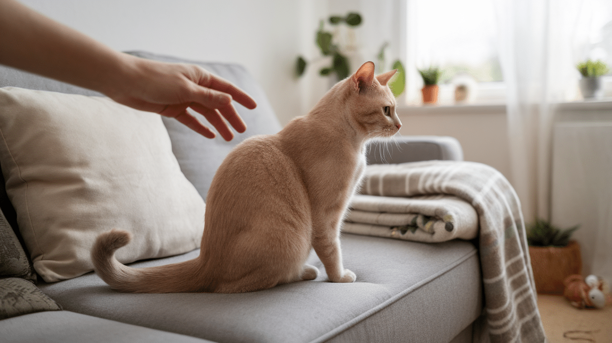cat thumping tail
